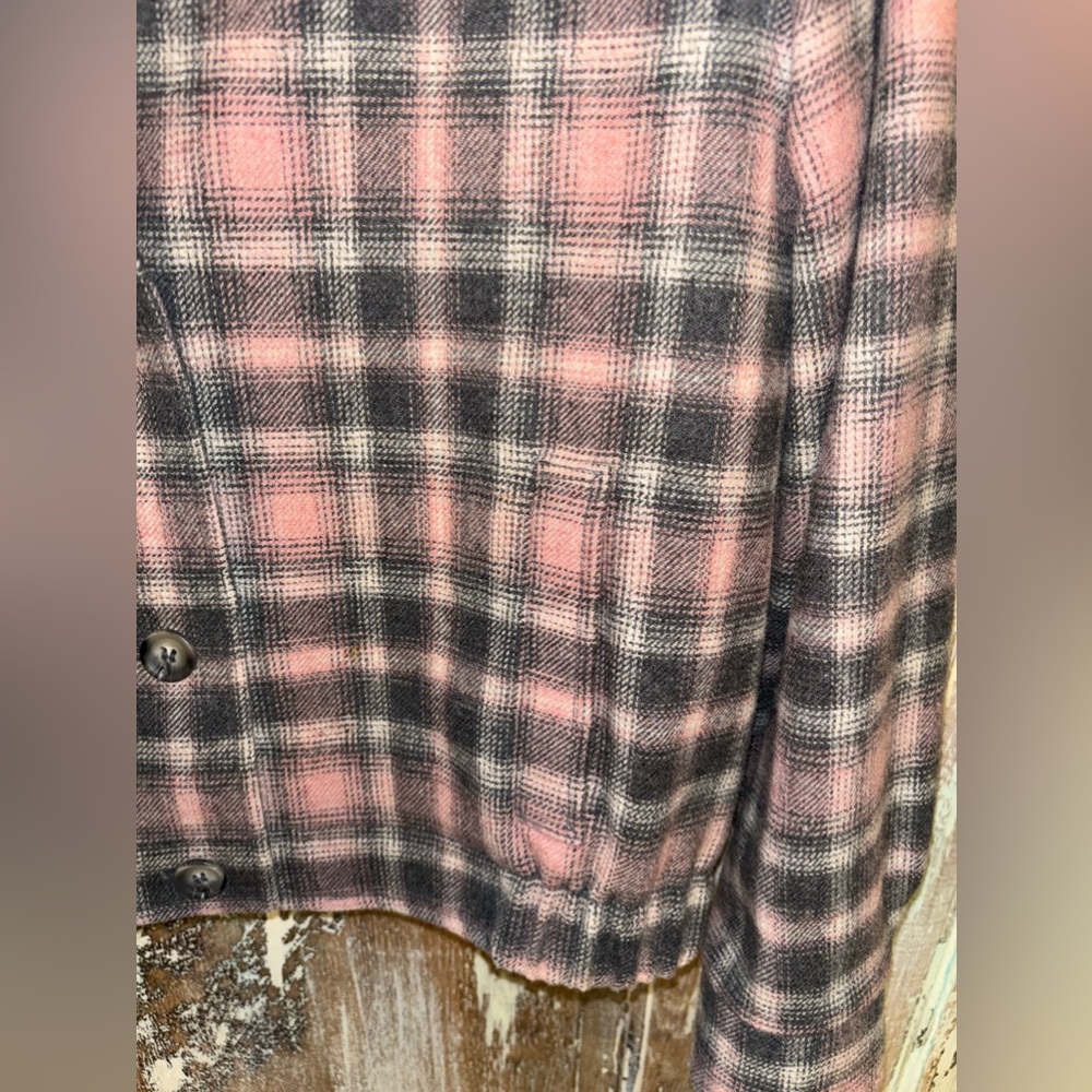 Pendleton Wool Button Down Jacket Pink And Gray P… - image 5